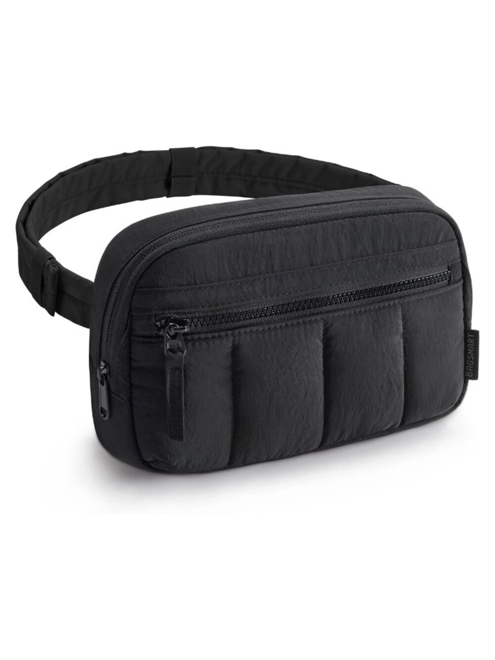 Quilted Puffy Nylon Belt Bag Crossbody Fanny Pack Multi Pockets Adjustable